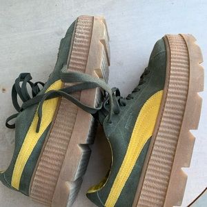 Fenty Puma Green and Yellow Suede